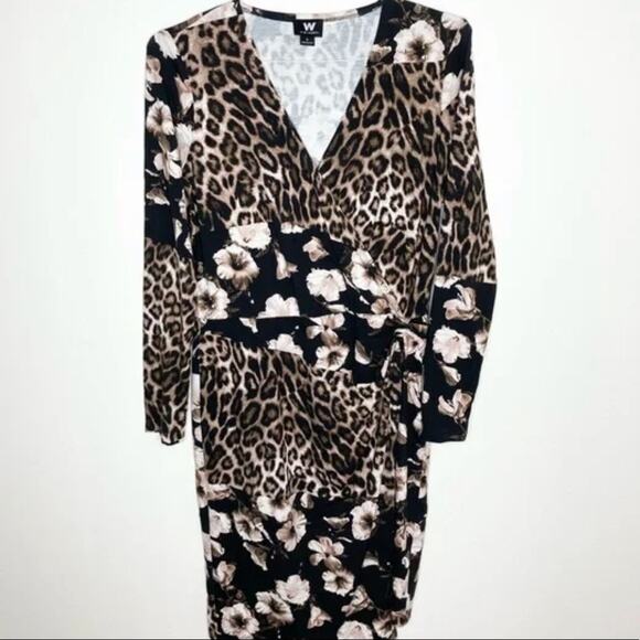 W by Worth Leopard and Floral Print Dress Size Small NWT - Picture 1 of 3